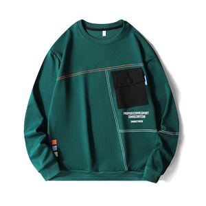 Men's Trend Splicing Pullover Top Autumn New Handsome Long-sleeved T-<b>shirt</b> Crewneck Hoodie - Product Image 3