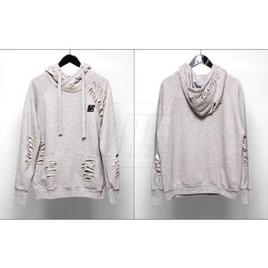 Sweat-shirts surdimensionnés pour hommes, effet usé, en coton mélangé confortable, parfaits pour le streetwear décontracté et le style outdoor. - Product Image 4