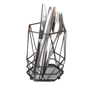 Porte-couverts en acier inoxydable doré de qualité supérieure avec poignée, organisateur d'ustensiles de cuisine carré, support moderne pour couverts de table - Product Image 5