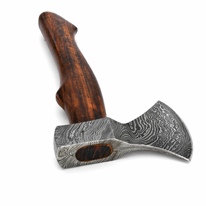 Edge Master Manufacture Custom Handmade Industrial Grade <b>Axe</b> Damascus Steel Blade Wooden <b>Handle</b> Leather Sheath 14 Overall Length - Product Image 1