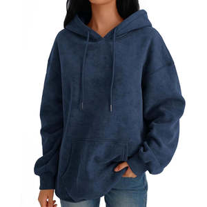 Sudadera con Capucha Extra Grande de Forro Polar Ecológico con Estampado Personalizado para Mujer, Sudadera Informal de Manga Larga con Bolsillo Tipo Canguro - Product Image 2