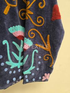Handmade <b>Velvet</b> Suzani Jacket Floral Embroidered Jacket With Inside Cotton Lining Boho Chic Jacket <b>Women's</b> <b>Coat</b> - Product Image 2