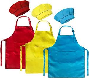 Adjustable Kids Chef <b>Hat</b> and Apron Set, Custom Cotton Waterproof Apron <b>for</b> Cooking, Baking, Painting and Crafts - Product Image 4