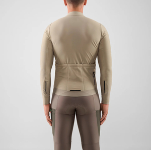 Maillot de cyclisme personnalisé beige à manches longues, fermeture éclair intégrale, ourlet en maille respirante, pour vélo de route, tenue d'équipe, vêtement de sport, uniforme - Product Image 3