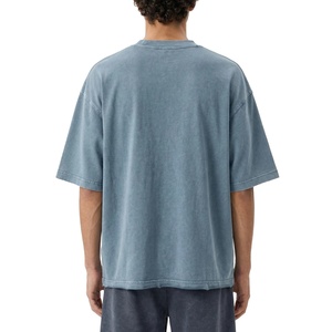 เสื้อยืดโอเวอร์ไซส์ทรงหลวมสำหรับผู้ชาย ผ้าฝ้าย 100% เนื้อหนา สไตล์สตรีทแวร์  ไม่มีลาย  รับสกรีนโลโก้  OEM ขายส่งจำนวนมาก - Product Image 5