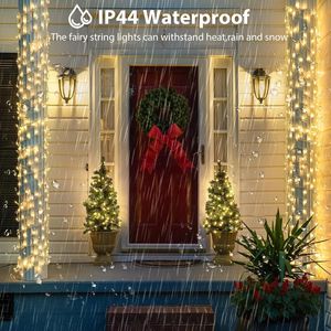 88Ft 240LED Connectable Indoor Outdoor String <b>Lights</b> Clear <b>Wire</b> with Warm White Christmas Twinkle Fairy <b>Light</b> Plug - Product Image 2