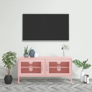Supporto TV in acciaio rosa 41.3 \ "x13.8 \" x19.7 \ "dimensioni Design elegante e durevole - Product Image 1