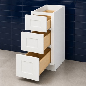Gabinete de Baño con Cajones de 12 Pulgadas, Estilo Shaker Blanco, 3 Cajones, RTA, Marca Privada, Fabricante OEM de Vietnam - Product Image 5
