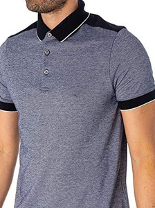 Polo de golf de qualité supérieure 100 % coton, coupe décontractée, panneaux colorés, col rabattu tendance, léger - Product Image 4