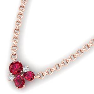 Pendentifs REYES Nouveau Style en Argent Sterling 925 avec Moissanite pour Femme, Pendentifs Breloques en Or 14K 18K avec Pierre Précieuse Rubis Rouge, Bijoux Tendance - Product Image 1