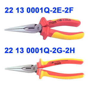 Alicates de punta larga industriales y para bricolaje con aislamiento VDE de 1000V (alta fuerza de presión), borde liso y agarre 2K - Product Image 2