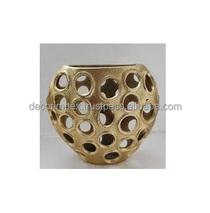 Antique Luxury Casted Metal Floor <b>Vase</b> Gold Aluminium Flower Display for Wedding Living Room Tabletop Casted Metal Pot - Product Image 6