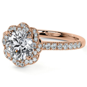 Anillo de compromiso, aniversario o boda, elegante y moderno, de oro de 14k/18k, con halo retorcido, diamante brillante cultivado en laboratorio, certificado IGI, estilo catedral. - Product Image 3