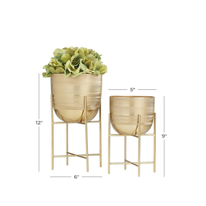 Modern Metal Decorative Indoor Outdoor Planter, Flower <b>Pot</b> for Living Room, Kitchen, Office, Metal Planter With Stand - Product Image 4