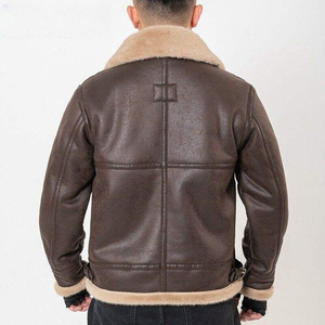 Custom Cozy and Warm Winter Streetwear Solid Zipper Leather Jacket Stylish Luxury Windbreaker for Men - Product Image 2