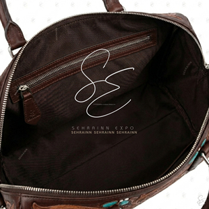 Bolso Boston de Cuero Repujado Estilo Southwest para Mujer, con Detalles Florales en Turquesa, Bolso de Viaje Vintage con Correa para el Hombro - Product Image 5