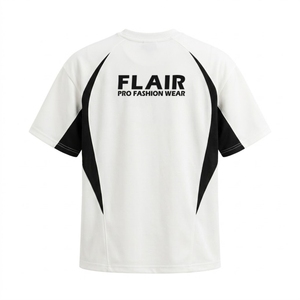 Custom White & <b>Black</b> Oversized Sports T-<b>Shirt</b> – Premium Polyester Performance Streetwear Tee for Men & Women - Product Image 3