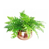 Pot de fleurs martelé en or avec pattes de feuilles Pot de bureau intérieur et extérieur ou tout coin de maison Mini pots de plantes Décoration intérieure