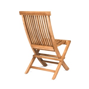 Teak Folding Garden Chair-Portable Modern Outdoor Solid Wood Furniture with Saber Legs for Patio & <b>Dining</b> Use - Product Image 3
