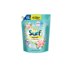 Lessive liquide Vietnam Surf, parfum Cool Dew, sachet vert sarcelle 3,6 kg, 4 paquets par carton - Product Image 1