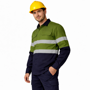 Chemise de travail professionnelle de sécurité, réfléchissante, haute visibilité, en coton respirant, durable, uniforme de protection industrielle pour la construction - Product Image 3
