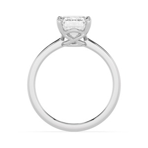 Magnífico Anillo de Compromiso de Oro Rosa de 10K con Diamante Cultivado en Laboratorio de Corte Esmeralda, Diseño Refinado de Corte Escalonado y Elegancia Nupcial - Product Image 4
