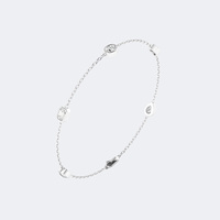 Pulsera de Oro 14K con Diamantes Cultivados en Laboratorio de Formas Mixtas 1.10CTW, Engaste de Bisel, Corte Pera Brillante EF, Múltiples Piedras y Cadena Ajustable