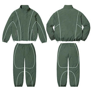 Mens Custom Logo Windbreaker Tracksuit Nylon Jogging Suit with <b>Zip</b> <b>Up</b> <b>Jacket</b> and Sweatpants Set - Product Image 3