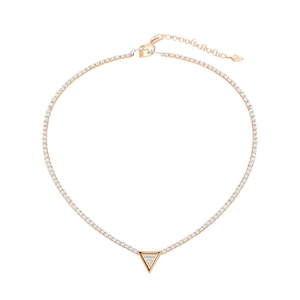 Triangle Pendant American Diamond Fashion Necklace Set - Product Image 1