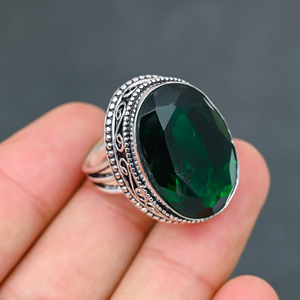 Magnifique bague tendance en pierre précieuse péridot vert, en argent sterling 925 massif, bijoux faits à la main, vente en gros, prix d'usine - Product Image 3