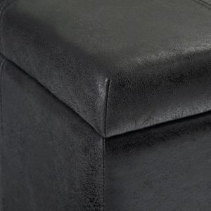 Dover Distressed Black Storage <b>Ottoman</b> Bench Elegant <b>Stools</b> & <b>Ottomans</b> - Product Image 2