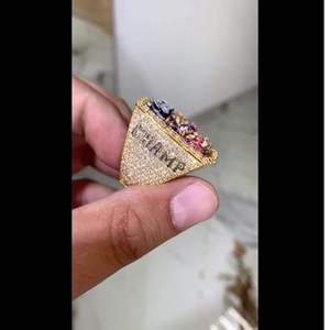 Custom Iced Hip Hop Championship <b>Ring</b> <b>Silver</b> Plated 925 <b>Silver</b> Full Stone Pav Enamel Character <b>Statement</b> <b>Ring</b> Rapper - Product Image 3