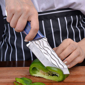 Couteau de boucher de haute qualité en acier à haute teneur en carbone, manche en bois bleu, fourré, avec étui en cuir - Product Image 6