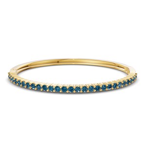 Brazalete Abrible de Oro Rosa de 14 Quilates con Diamante Azul Real de Laboratorio (1 Ct.) Tw. Pulsera de tenis sólida de alta calidad al por mayor GRA - Product Image 3