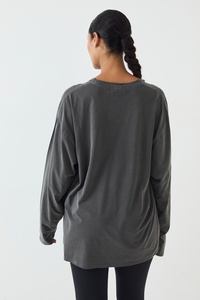 Camiseta de Manga Larga Personalizada para Mujer, Algodón Premium Transpirable, Camiseta Básica Informal para Mujer, Fabricante OEM, Venta al Por Mayor - Product Image 2