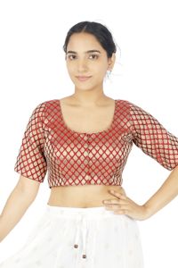 Blusa Bordada con Flores para Mujer, Cuello Cuadrado, Manga Corta, Botones al Frente, para Vestir - Product Image 2