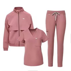 Tenues médicales personnalisées pour hôpitaux, ensembles de blouses et pantalons à col rond avec fermeture éclair pour infirmières, avec logo personnalisé, Pakistan - Product Image 5