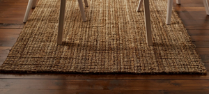 พรมปูพื้นสไตล์โมเดิร์นทำจากปอกระเจาธรรมชาติ ขอบหยัก ทอด้วยมือ เหมาะสำหรับห้องนั่งเล่น ห้องนอน โรงแรม ใช้ในเชิงพาณิชย์ หรือสำหรับการสวดมนต์ - Product Image 5