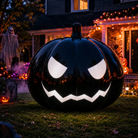 Citrouille noire gonflable géante personnalisée de 2 m, résistante aux intempéries, pour décoration d'Halloween, événements, jardins et entreprises