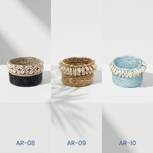 Cesta de Almacenamiento de Fibra Natural con Adornos de Conchas de Cauri, Hecha a Mano, Ecológica, Organizador de Escritorio, Decoración Costera para Baño - Product Image 2