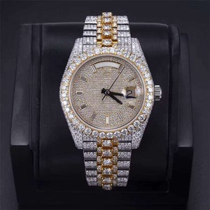 Reloj de Lujo para Hombre con Diamantes, Correa de Acero Inoxidable, Cuarzo Analógico, Caja Cuadrada de 46 mm, Cristal de Zafiro, Números Romanos, Fecha Automática, Unisex - Product Image 1