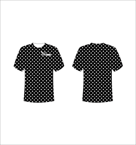 T-shirt à manches courtes pour homme, noir à pois, col rond, coupe classique, vêtement décontracté, design imprimé, logo sur le devant - Product Image 1
