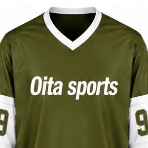 Men Olive Green <b>Ice</b> Hockey Jersey Long Sleeve Polyester Sports Uniform Match Training Team Wear Apparel - Product Image 3