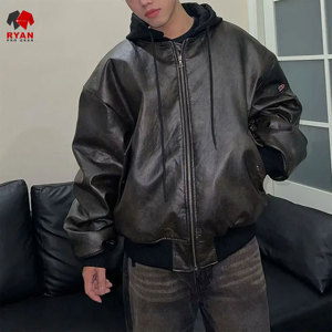 Ryan Pro แจ็กเก็ตหนังผ้าสวมใส่สบายพร้อมโลโก้ตามสั่ง - Product Image 3