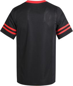 Camiseta Deportiva de Manga Corta con Cuello en V Azul Marino para Hombre con Rayas Rojas, Camiseta Informal de Poliéster de Secado Rápido para Verano - Product Image 3