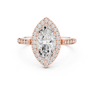 Anillos Clásicos de Oro Amarillo de 14K con Diamante Cultivado en Laboratorio Certificado por IGI de 2 CT, Corte Marquesa, para Aniversario, Boda, Compromiso, con Halo - Product Image 5