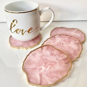 แผ่นรองแก้วเรซิ่นหรูหราทำมือ ปรับแต่งได้ รูปทรงสี่เหลี่ยม สำหรับชุดโต๊ะ - Product Image 1