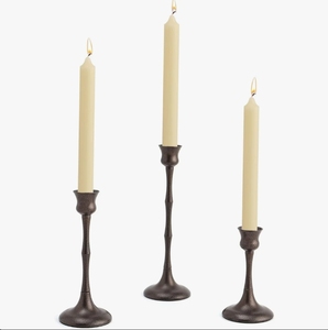 Wholesale Handmade Eco-Friendly Hammered Bronze Metal Taper Candle Holder Set <b>Tall</b> Candlestick Stands <b>Table</b> Centerpiece Wedding - Product Image 2