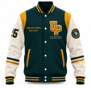 Custom Men's Winter Wool Varsity Letterman <b>Baseball</b> <b>Bomber</b> <b>Jacket</b> PU Leather Contrast Sleeves Embroidered OEM ODM Manufacturer - Product Image 1