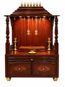Buy Designer Pooja Ghar <b>Mandir</b> for Home Modern Teak Wood Professional Customized Temple Best Pooja Room Design Wholesale Prices - Product Image 2